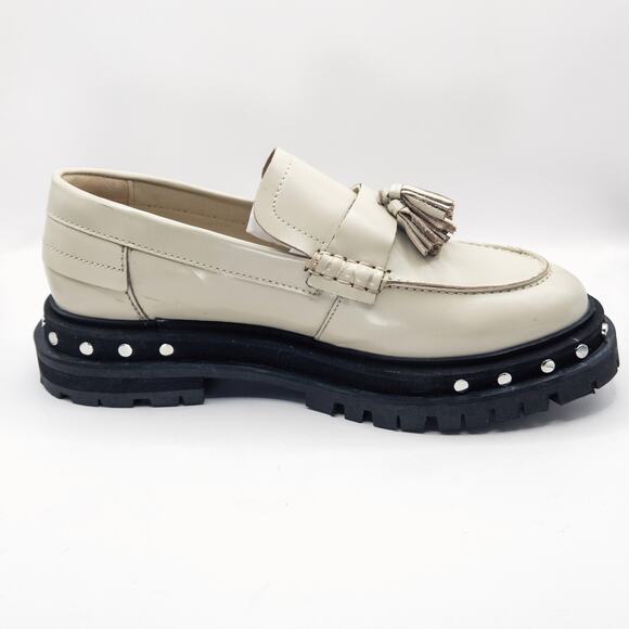 Free People Women’s Teagan Loafers Light Academia Minimalist Cream Platform 9.5 - Picture 10 of 14